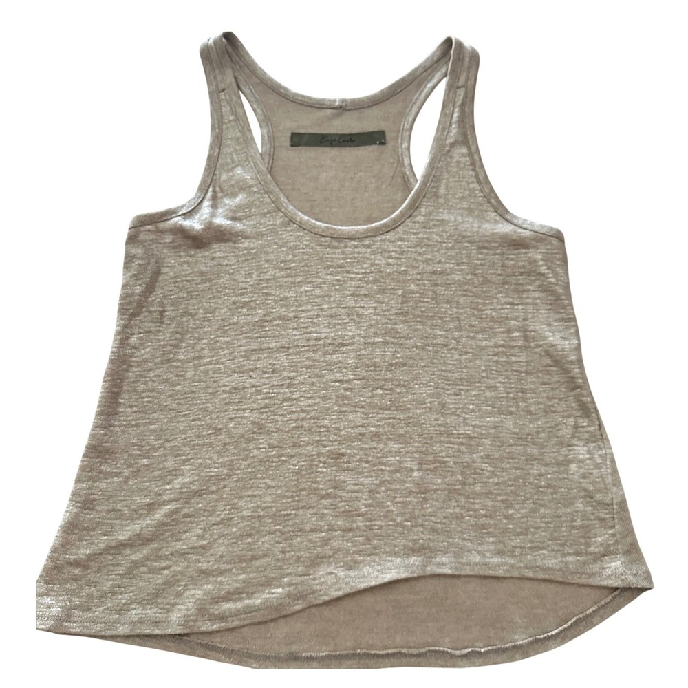 Enza‎ Costa Italian Linen Metallic Knit Racerback Tank Top XS